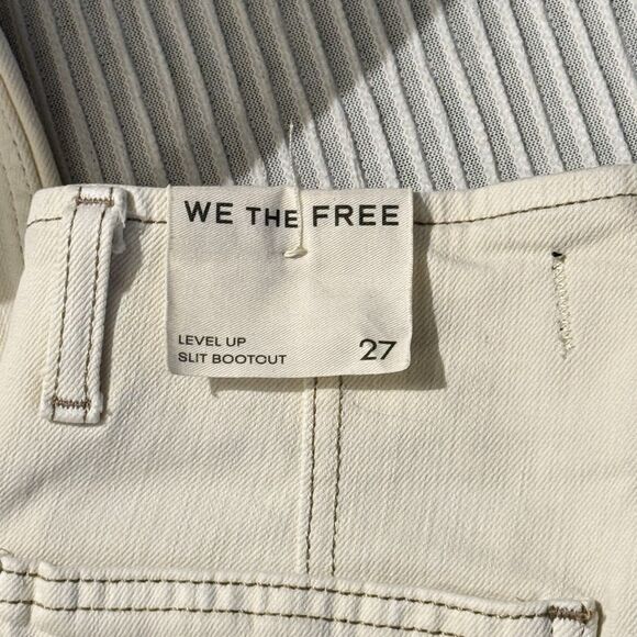 New FREE PEOPLE We The Free Level Up Slit Flare Jeans $98 SIZE 27 Bone - Picture 8 of 13